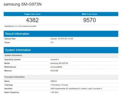 Samsung Galaxy S10 протестировали на производительность Samsung Galaxy S10 протестировали на производительность